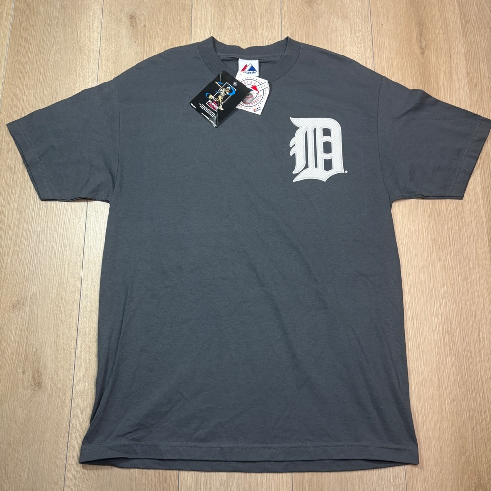 Majestic Detroit Tigers Justin Verlander 35 Jersey Shirt Mens Large Gray MLB NWT